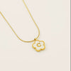 Wholesale 316L Stainless Steel Five Leaf Clover Letter Pendant Necklace With Electroplating Fashion Jewelry For Women