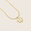 Wholesale 316L Stainless Steel Five Leaf Clover Letter Pendant Necklace With Electroplating Fashion Jewelry For Women