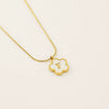 Wholesale 316L Stainless Steel Five Leaf Clover Letter Pendant Necklace With Electroplating Fashion Jewelry For Women