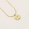 Wholesale 316L Stainless Steel Five Leaf Clover Letter Pendant Necklace With Electroplating Fashion Jewelry For Women