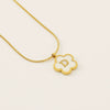 Wholesale 316L Stainless Steel Five Leaf Clover Letter Pendant Necklace With Electroplating Fashion Jewelry For Women