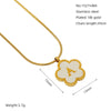 Wholesale 316L Stainless Steel Five Leaf Clover Letter Pendant Necklace With Electroplating Fashion Jewelry For Women