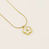 Wholesale 316L Stainless Steel Five Leaf Clover Letter Pendant Necklace With Electroplating Fashion Jewelry For Women