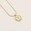 Wholesale 316L Stainless Steel Five Leaf Clover Letter Pendant Necklace With Electroplating Fashion Jewelry For Women