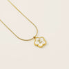 Wholesale 316L Stainless Steel Five Leaf Clover Letter Pendant Necklace With Electroplating Fashion Jewelry For Women