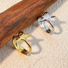 Wholesale Stainless Steel Fivepointed Star And Heart Shape Ring Electroplated Unisex Opening Adjustable Light Luxury Advanced Sense Niche Allmatch