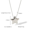 Wholesale Stainless Steel Fivepointed Star Earrings And Pendant Necklace With Electroplating For Women