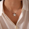 Wholesale Stainless Steel Fivepointed Star Earrings And Pendant Necklace With Electroplating For Women