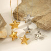 Wholesale Stainless Steel Fivepointed Star Earrings And Pendant Necklace With Electroplating For Women