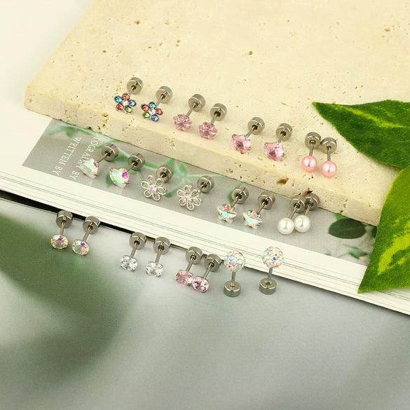 Wholesale Stainless Steel Fivepointed Star Electroplated Simple Style Ear Nails