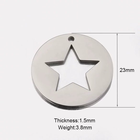 Wholesale Stainless Steel Fivepointed Star Geometric Diy Handmade Fine Polished Jewelry Accessories Necklace Pendant