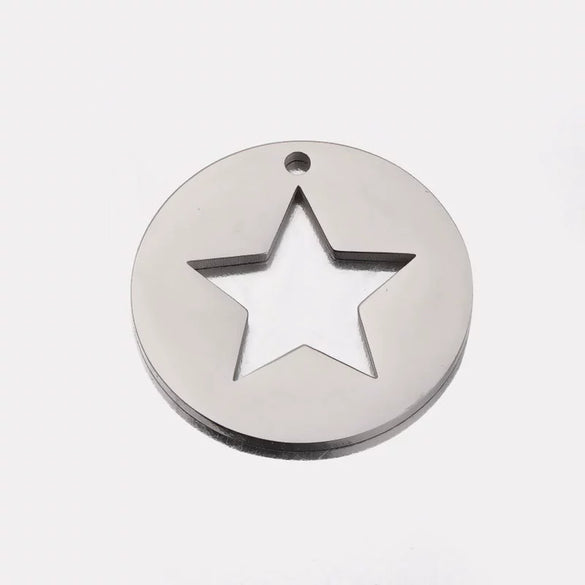 Wholesale Stainless Steel Fivepointed Star Geometric Diy Handmade Fine Polished Jewelry Accessories Necklace Pendant