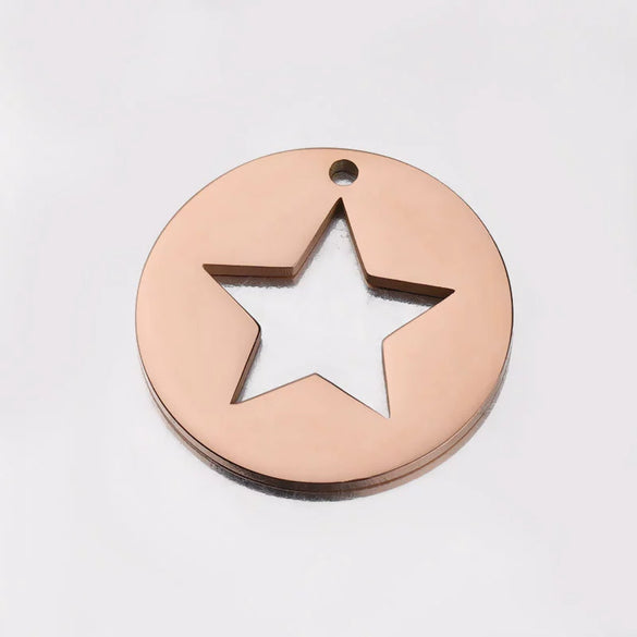 Wholesale Stainless Steel Fivepointed Star Geometric Diy Handmade Fine Polished Jewelry Accessories Necklace Pendant
