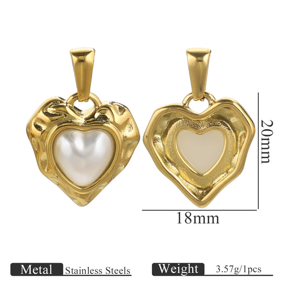 Wholesale Stainless Steel Fivepointed Star Heartshaped Pearl Pendant Jewelry Accessories With Electroplating