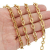 Wholesale Stainless Steel Flat Oval Cross Chain Jewelry Chain With Electroplating For Punk Style