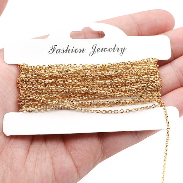 Wholesale Stainless Steel Flattened Ochain Electroplated Jewelry Necklace