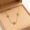 Wholesale Stainless Steel Floral Electroplated Jewelry Set For Women Necklace Bracelet Earrings