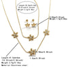 Wholesale Stainless Steel Floral Electroplated Jewelry Set For Women Necklace Bracelet Earrings