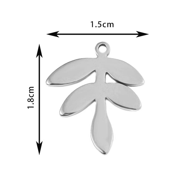 Wholesale Stainless Steel Floral Jewelry Accessories Pendant With Electroplating Hollow Rose Four Leaf Clover Tree Leaves Design