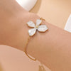 Wholesale Stainless Steel Floral Oil Dripping Jewelry Set For Women Necklace And Bracelet