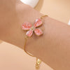 Wholesale Stainless Steel Floral Oil Dripping Jewelry Set For Women Necklace And Bracelet