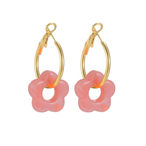 Wholesale Stainless Steel Floral Tassel Earrings Light Luxury Electroplated For Women