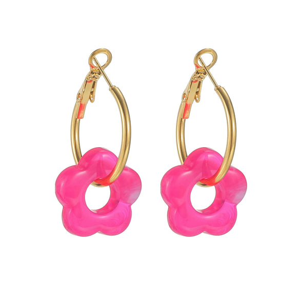 Wholesale Stainless Steel Floral Tassel Earrings Light Luxury Electroplated For Women