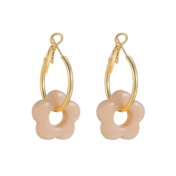 Wholesale Stainless Steel Floral Tassel Earrings Light Luxury Electroplated For Women