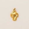Wholesale Stainless Steel Flower Cross Pendant Necklace With Love Stone And 18K Gold Vacuum Plating