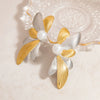 Wholesale Stainless Steel Flower Disc Earrings Electroplated Light Luxury Highend Women's Jewelry Gold And Silver Color Matching Nonfading
