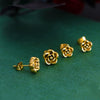 Wholesale Stainless Steel Flower Earrings French Retro Style Electroplating