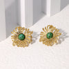 Wholesale Stainless Steel Flower Earrings 18K Goldplated Electroplated For Women