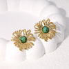 Wholesale Stainless Steel Flower Earrings 18K Goldplated Electroplated For Women