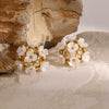Wholesale Stainless Steel Flower Earrings With Electroplating Treatment For Women