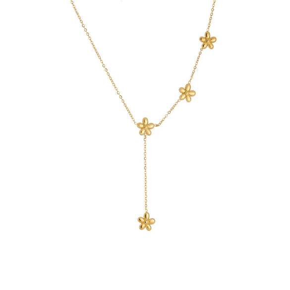 Wholesale Stainless Steel Flower Fashion Simple All Match Gold Plated Electroplated Women's Necklace Accessories