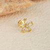 Wholesale Stainless Steel Flower Geometric Women's Piercing Earrings With Electroplating