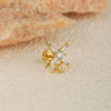 Wholesale Stainless Steel Flower Geometric Women's Piercing Earrings With Electroplating