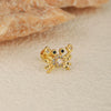 Wholesale Stainless Steel Flower Geometric Women's Piercing Earrings With Electroplating