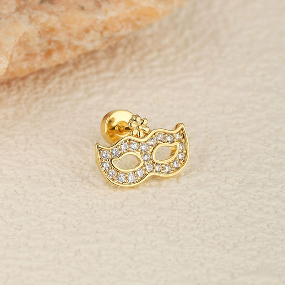 Wholesale Stainless Steel Flower Geometric Women's Piercing Earrings With Electroplating