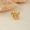 Wholesale Stainless Steel Flower Geometric Women's Piercing Earrings With Electroplating
