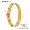 Wholesale Stainless Steel Flower Inlaid Zircon Czech Glass Buckle Gear Geometry Style Electroplated Bracelet