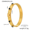 Wholesale Stainless Steel Flower Inlaid Zircon Czech Glass Buckle Gear Geometry Style Electroplated Bracelet