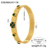 Wholesale Stainless Steel Flower Inlaid Zircon Czech Glass Buckle Gear Geometry Style Electroplated Bracelet