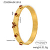 Wholesale Stainless Steel Flower Inlaid Zircon Czech Glass Buckle Gear Geometry Style Electroplated Bracelet