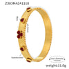 Wholesale Stainless Steel Flower Inlaid Zircon Czech Glass Buckle Gear Geometry Style Electroplated Bracelet