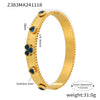 Wholesale Stainless Steel Flower Inlaid Zircon Czech Glass Buckle Gear Geometry Style Electroplated Bracelet