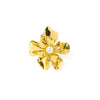 Wholesale Stainless Steel Flower Open Ring For Women Electroplated Heavy Industry Style