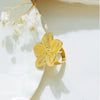 Wholesale Stainless Steel Flower Open Ring With Geometric Design And Electroplated Finish Retro Light Luxury Style