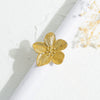 Wholesale Stainless Steel Flower Open Ring With Geometric Design And Electroplated Finish Retro Light Luxury Style