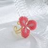 Wholesale Stainless Steel Flower Opening Ring With Electroplating Treatment